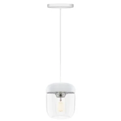 Abat-jour Acorn blanc, acier poli