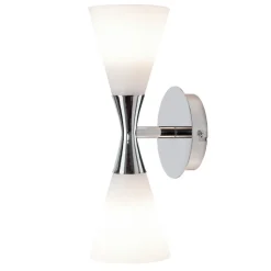 Applique murale Harlekin duo, chrome-blanc
