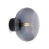 Applique murale Karl-Johan, Black stained oak-smoked glass
