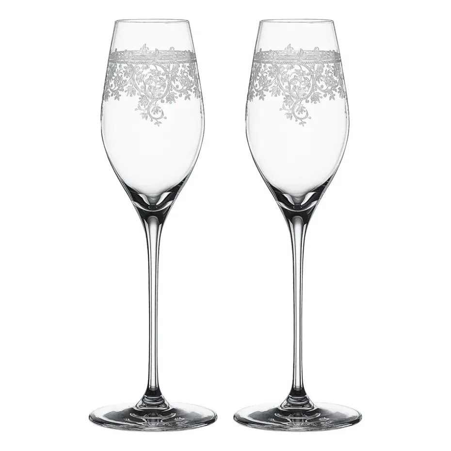 Arabesque Verre à champagne 30 cl Lot de 2, Transparent