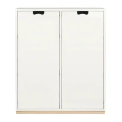Armoire Snö E, White, base en bouleau, portes opaques, dj.30 cm