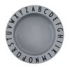 Assiette creuse Design Letters Eat&Learn, Gris