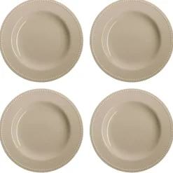 Assiette Dots 28cm Lot de 4, Beige
