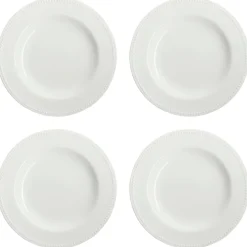 Assiette Dots 28cm Lot de 4, Blanc cassé