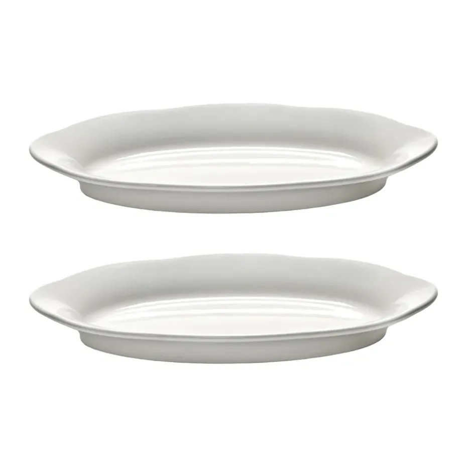 Assiette ovale creuse Silhouette S 10x18,5 cm lot de 2, Blanc