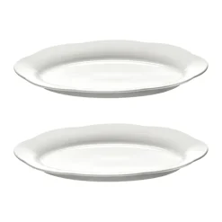 Assiette ovale creuse Silhouette L 21x30 cm lot de 2, Blanc