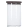 Bocal de rangement avec couvercle en liège Nature, Transparent-marron foncé