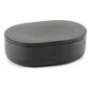 Bocal de stockage ovale avec couvercle Cose S 3,3x10,2 cm, Gris foncé