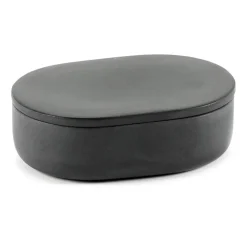 Bocal de stockage ovale avec couvercle Cose S 3,3x10,2 cm, Gris foncé