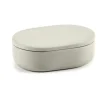 Bocal de stockage ovale avec couvercle Cose S 3,3x10,2 cm, Beige
