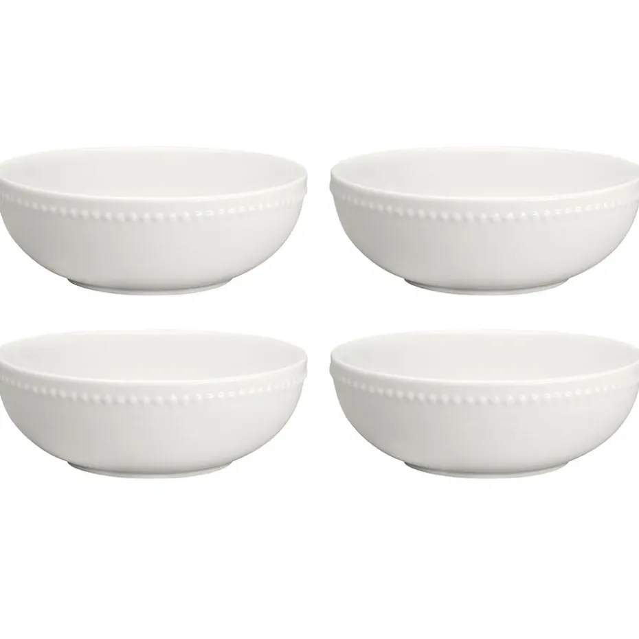 Bol Dots 60cl Lot de 4, Blanc cassé