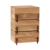 Boîte de rangement Stack, oak, 3 pièces, pieds en noyer sombre huilé