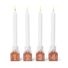 Bougeoir de l’Avent Gingerbread, Lot de 4, Marron