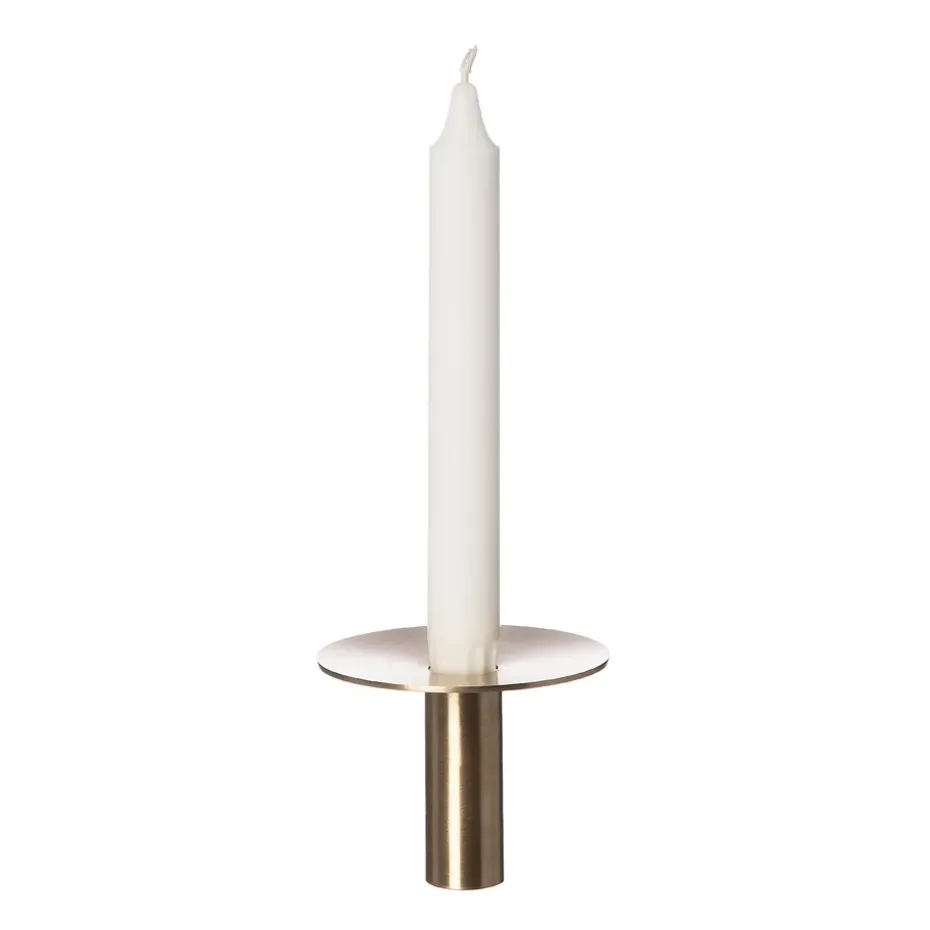 Bougeoir Ernst Laiton brossé Ø9,2 cm, 7 cm