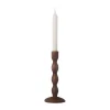 Bougeoir Ernst Ø9x21 cm, Marron foncé