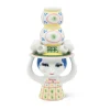 Bougeoir Lady with hat H16 cm, Rose