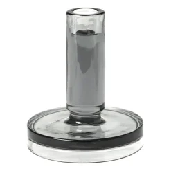 Bougeoir Petra smoked pearl dark grey, 14 cm