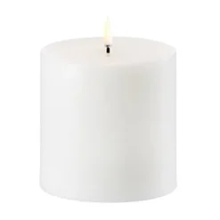 Bougie bloc Uyuni LED blanc Ø10,1 cm, 10 cm