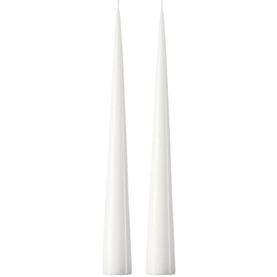 Bougie cônique ester & erik 37 cm Lot de 2 lacquées, Pure white 31-0