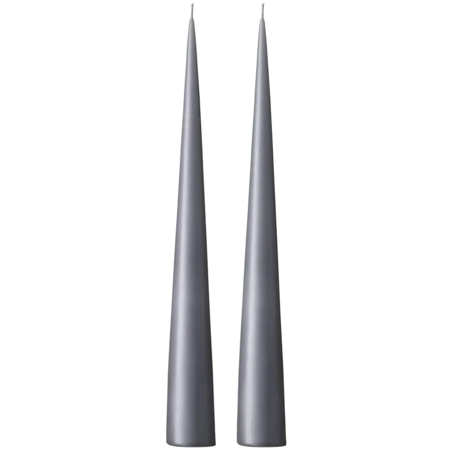 Bougie cônique ester & erik 37 cm Lot de 2 mat, Dark slate 74