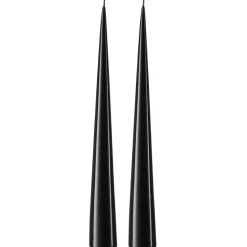 Bougie cônique ester & erik 37 cm Lot de 2 lacquées, Raw black 75-0
