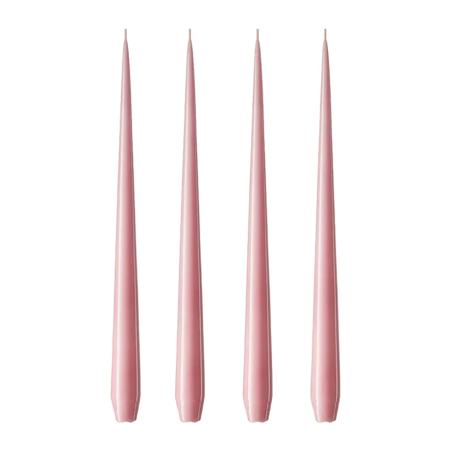 Bougie ester & erik Lot de 4 laquée, old rose, 32 cm