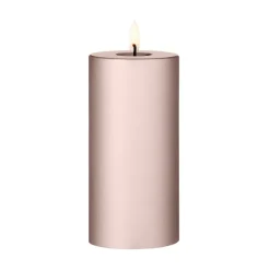 Bougie LED bloc Ester & Erik, 94 Champagne Metallic, 15cm