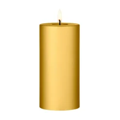 Bougie LED bloc Ester & Erik, 90 Gold Metallic, 15cm
