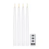 Bougie LED Bright 28,5 cm Lot de 4 avec télécommande, Blanc
