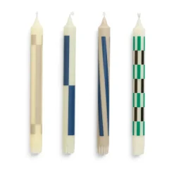Bougie Pattern mix lot de 4, Cream-dark