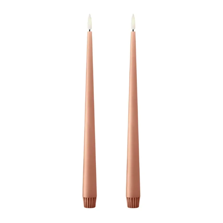 Bougies LED ester & erik lot de 2, 20 Rosy caramel , 30 cm