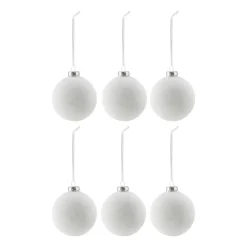 Boule de Noël Snowing lot de 6, Blanc
