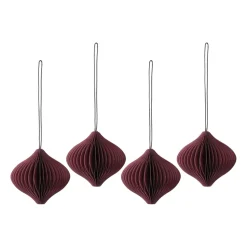 Boules de Noël Onion lot de 4, Rouge