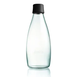 Bouteille en verre Retap 0,8 L, noir