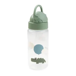 Bouteille Happy Clouds avec paille, Vert