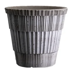 Cache-pot Atlas raw avec soucoupe, Gris, Ø18 cm
