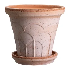 Cache-pot avec soucoupe Fleur 2 pièces, Rose, Ø12 cm