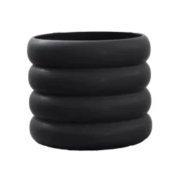 Cache-pot Mud noir, Moyen, Ø 14 cm