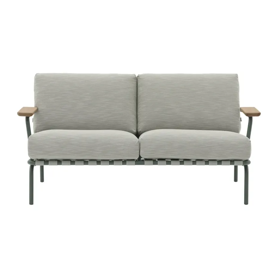 Canapé Settle 2 places, Ribbed Weave 2 Dark green
