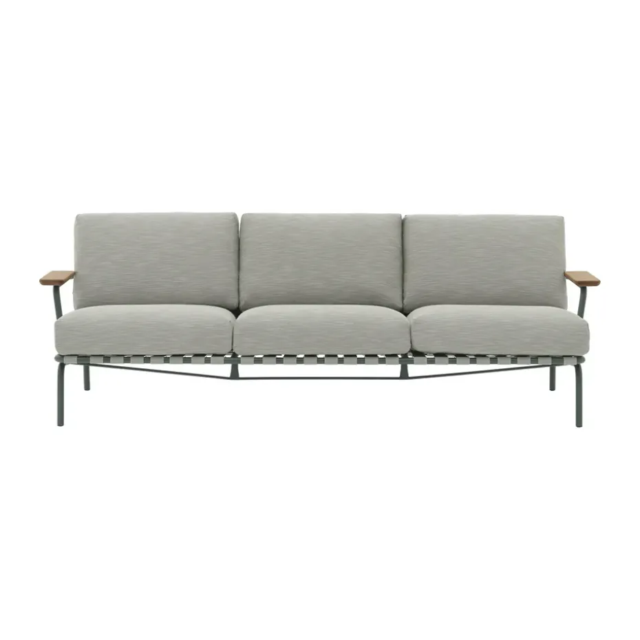 Canapé Settle 3 places, Ribbed Weave 2 Dark green