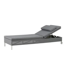 Chaise longue Rest, Cane-Line Natté grey, simple