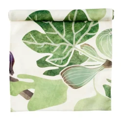 Chemin de table Figs, Vert-blanc