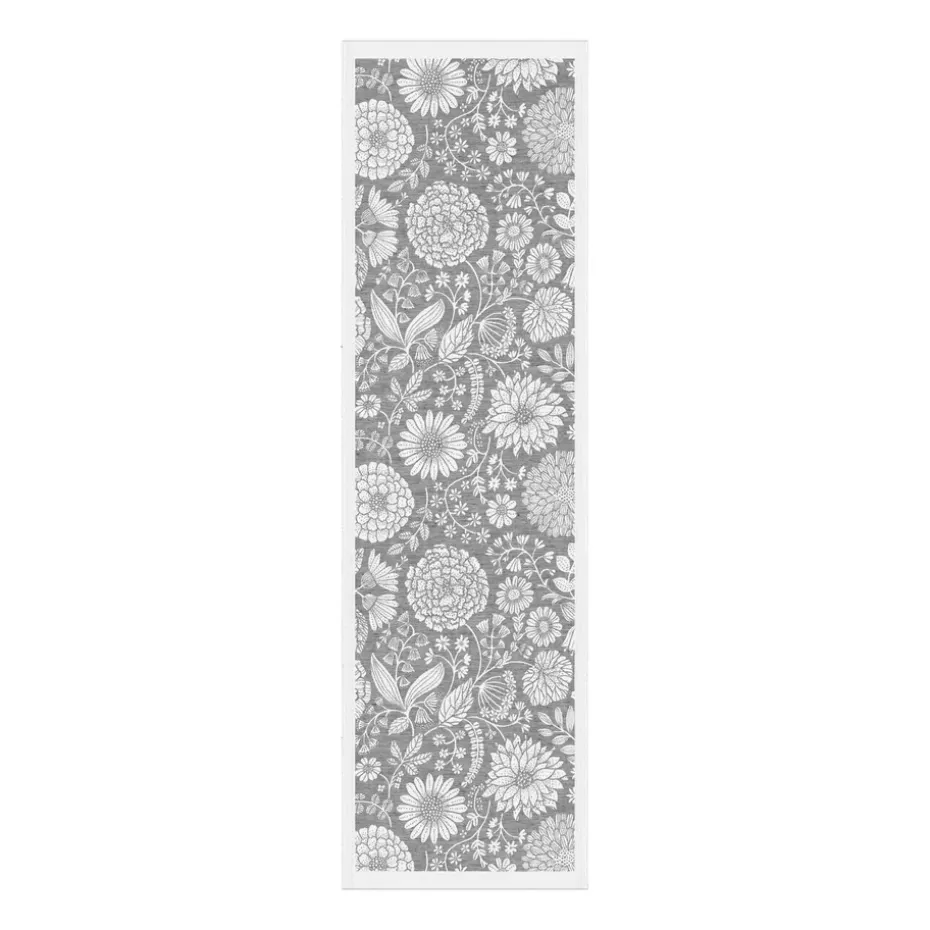 Chemin de table Flowering 35x120 cm, Gris