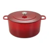 Cocotte Combekk Enameled en fonte émaillée Ø32 cm, Cherry-silver knob