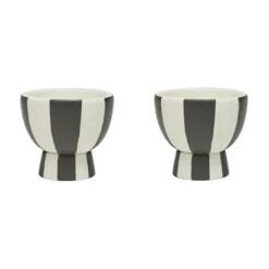 Coquetiers Toppu, lot de 2, Blanc-noir