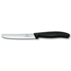 Couteau à saucisse/à tomates Swiss Classic 11 cm, Noir