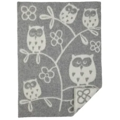 Couverture en laine Tree Owl, gris clair