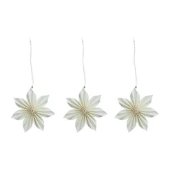 Décoration de Noël Aurora Lot de 3, White-brown
