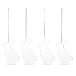 Décoration de Pâques Easter Deco lièvre Lot de 4, White