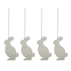 Décoration de Pâques Easter Deco lièvre Lot de 4, White